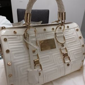 Gianni Versace White Quilted Patent Bag "Snap Out of It" Bag